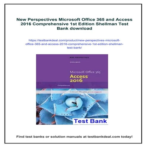 New Perspectives Microsoft Office 365 and Access 2016 Comprehensive 1st ...