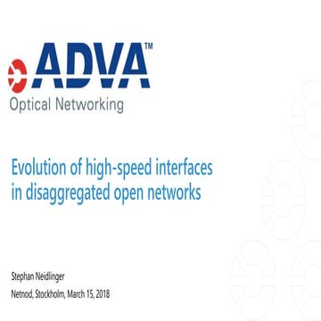 Evolution of high-speed interfaces in disaggregated open networks