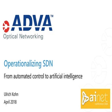 Operationalizing SDN