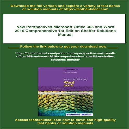 New Perspectives Microsoft Office 365 and Word 2016 Comprehensive 1st ...