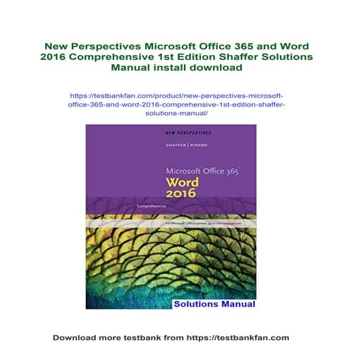 New Perspectives Microsoft Office 365 and Word 2016 Comprehensive 1st ...