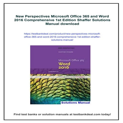 New Perspectives Microsoft Office 365 and Word 2016 Comprehensive 1st ...