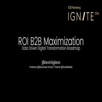 ROI B2B Maximization. Data Driven. Digital Transformation Roadmap