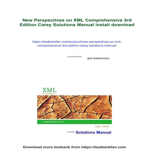 New Perspectives on XML Comprehensive 3rd Edition Carey Solutions ...