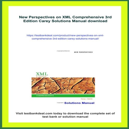 New Perspectives on XML Comprehensive 3rd Edition Carey Solutions ...