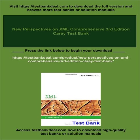 New Perspectives on XML Comprehensive 3rd Edition Carey Test Bank | PDF