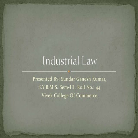 18059386 Indian Industrial Law 4 Major Laws Industrial Dispute Act Payment Of...