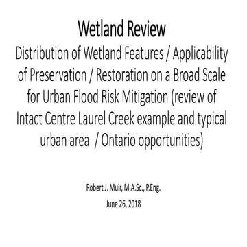 Wetland Flood Reduction - Distribution of Wetland Features and Applicability ...