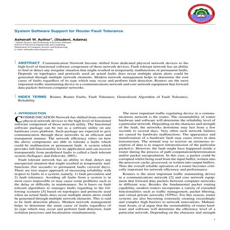 18068 system software suppor t for router fault tolerancelatex ieee journal s...