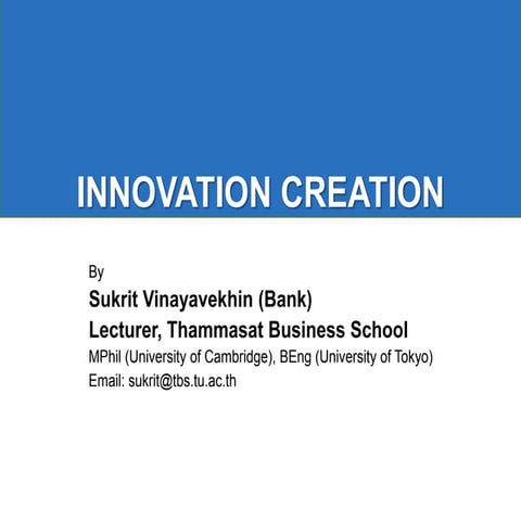 Innovation Creation (How to create business innovation?) | PDF