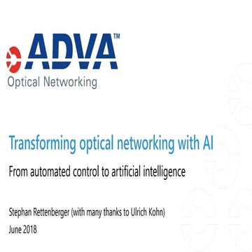 Transforming optical networking with AI