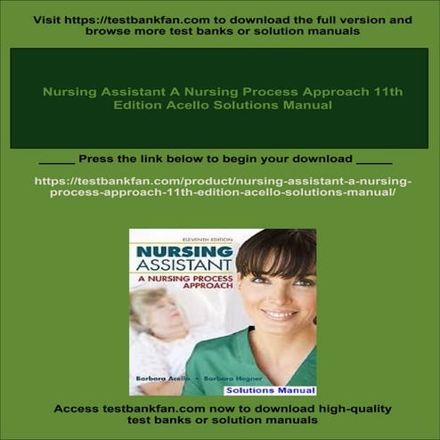 Nursing Assistant A Nursing Process Approach 11th Edition Acello ...