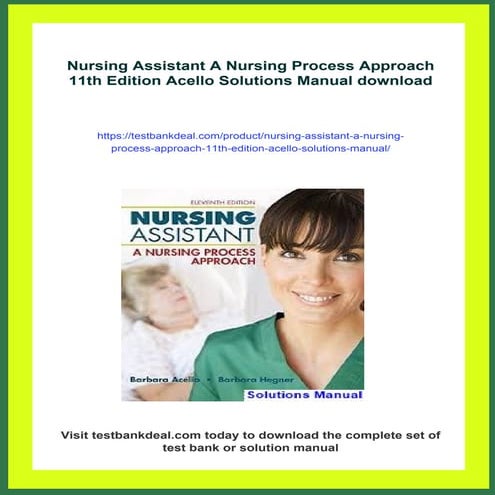 Nursing Assistant A Nursing Process Approach 11th Edition Acello ...