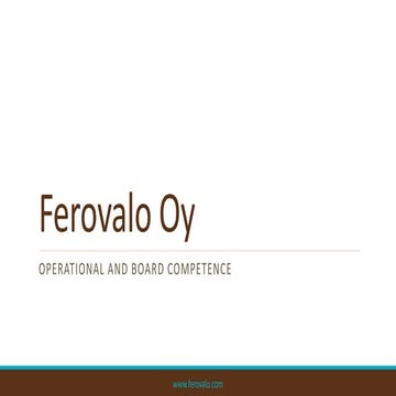Ferovalo Interim Management trends and cases
