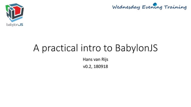 A practical intro to BabylonJS