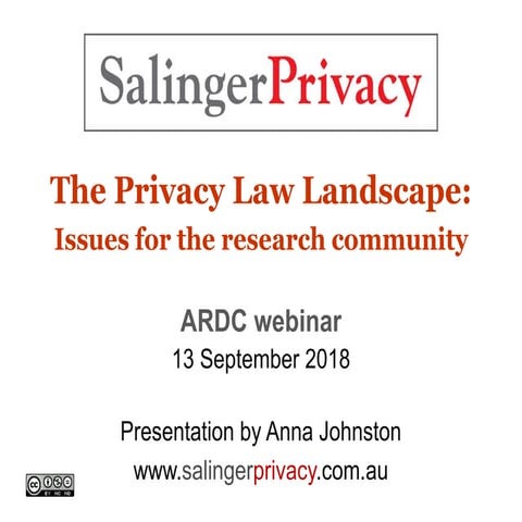 The Privacy Law Landscape: Issues for the research community