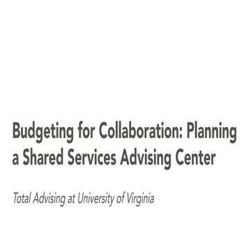 2018 Planning and Budgeting Forum NACUBO: Budgeting for collaboration