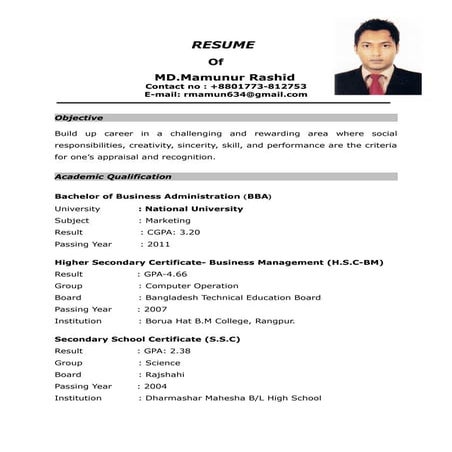 Resume of Rasel | DOCX
