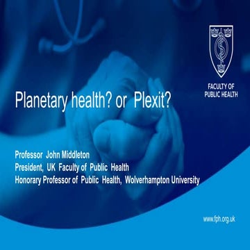 Planetary health or Plexit?