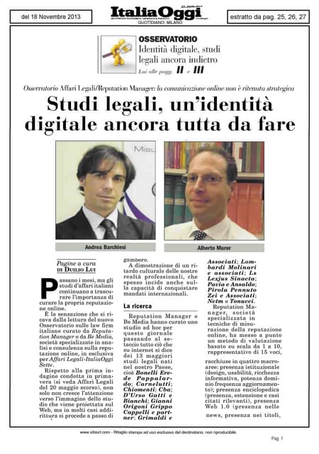 Web Reputation Studi Legali. La cla...
