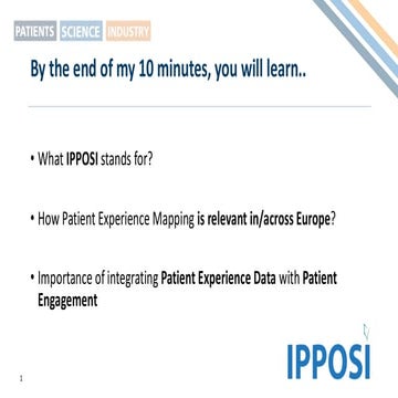 ISPOR EU 2024 - IPPOSI slides - Patient Experience Data