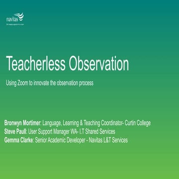 Innovating the teacher observation process with Zoom