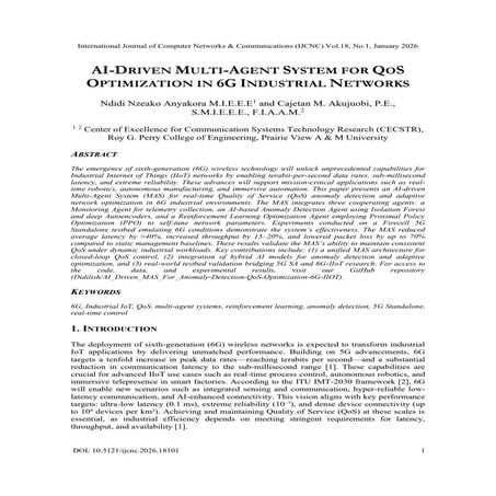 AI-DRIVEN MULTI-AGENT SYSTEM FOR QOS OPTIMIZATION IN 6G INDUSTRIAL ...