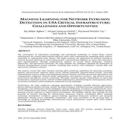 MACHINE LEARNING FOR NETWORK INTRUSION DETECTION IN USA CRITICAL ...