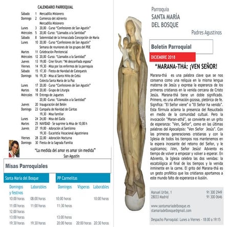 Boletín Parroquial Diciembre 2018