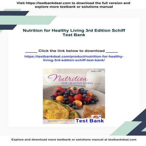 Nutrition A Functional Approach Canadian 3rd Edition Thompson Test Bank ...