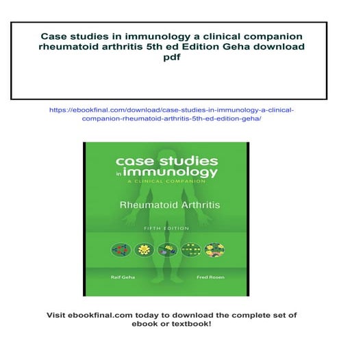 Case studies in immunology a clinical companion rheumatoid arthritis ...