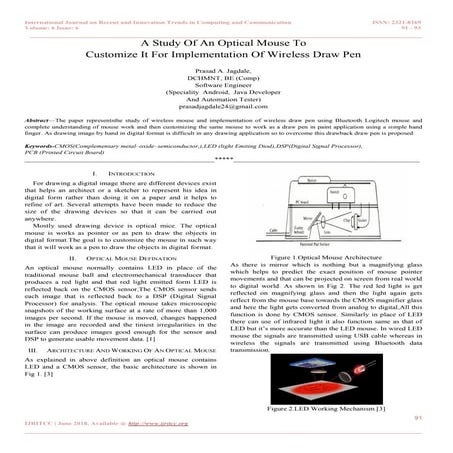 A Study of An Optical Mouse to Customize Ii for Implementation of ...