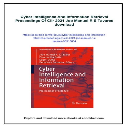 Cyber Intelligence And Information Retrieval Proceedings Of Ciir 2021 Joo Man...