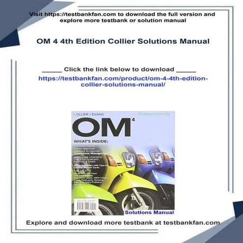 OM 5 5th Edition Collier Solutions Manual | PDF