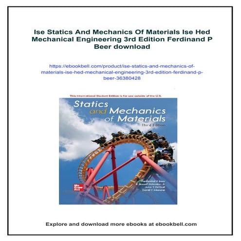 Ise Statics And Mechanics Of Materials Ise Hed Mechanical Engineering 3rd Edi...