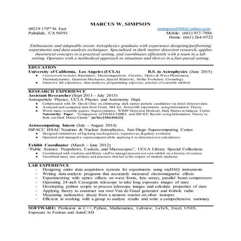 Marcus Simpson Resume