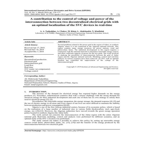 Active power and frequency analysis of a smart grid – using ...