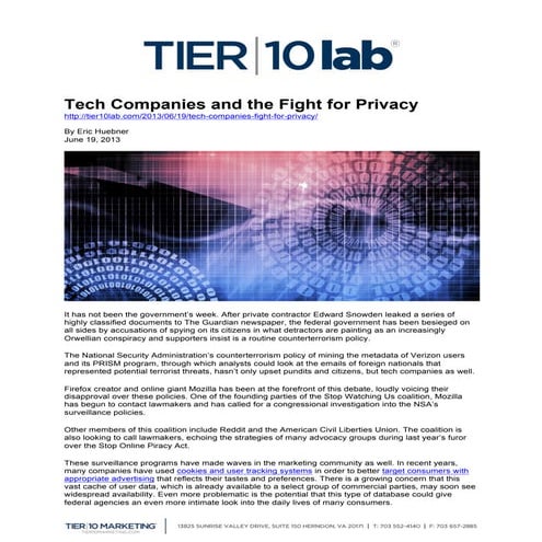 Tech Companies and the Fight for Privacy