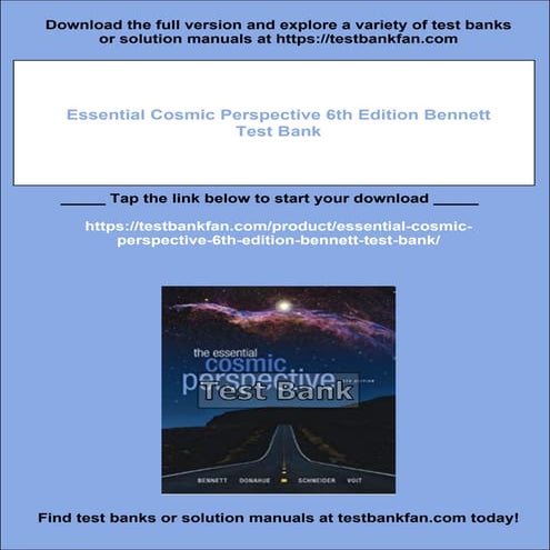 Essential Cosmic Perspective 6th Edition Bennett Test Bank