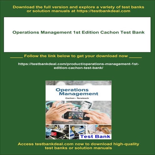 Operations Management 1st Edition Cachon Test Bank | PDF