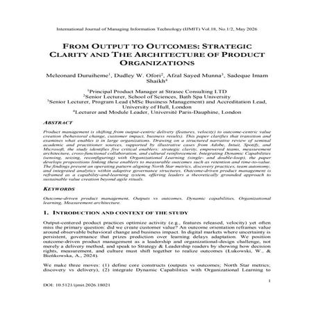 From Output to Outcomes: Strategic Clarity in Product Organizations | PDF