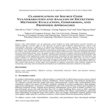 DEEP LEARNING SOLUTIONS FOR SOURCE CODE VULNERABILITY DETECTION | PDF