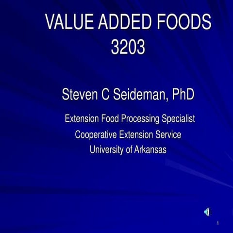 Value added food Products Powerpoint Presentation | PDF