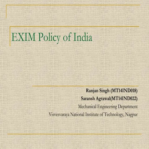 exim policy of india