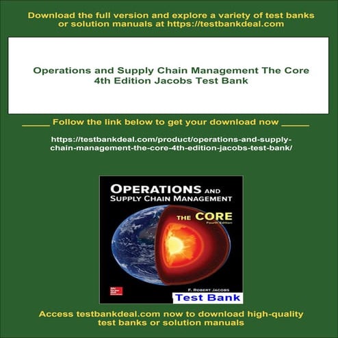 Operations and Supply Chain Management 15th Edition Jacobs Test Bank | PDF