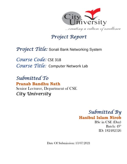 Sonali Bank Network Design Project Report