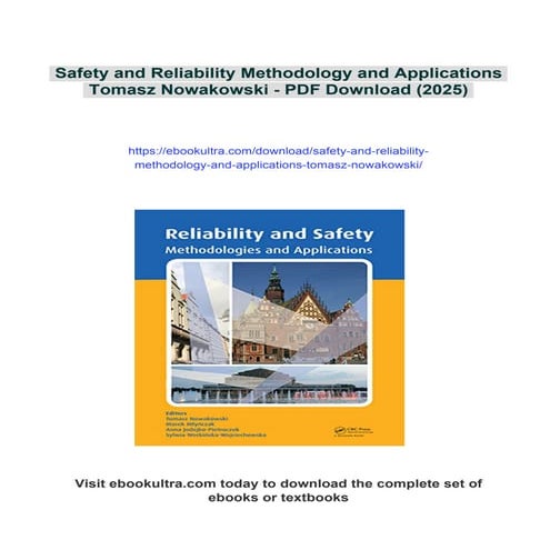 Safety and Reliability Methodology and Applications Tomasz Nowakowski | PDF
