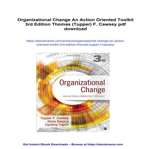 Organizational Change An Action Oriented Toolkit 3rd Edition Thomas (Tupper) ...