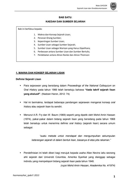 182764707 nota-sjh3104-sejarah-lisan-dan-pendokumentasian-bab-1-docx