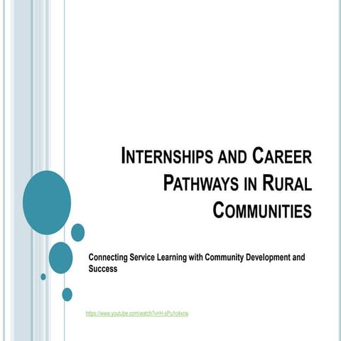 Internships and Career Pathways in Rural Communities